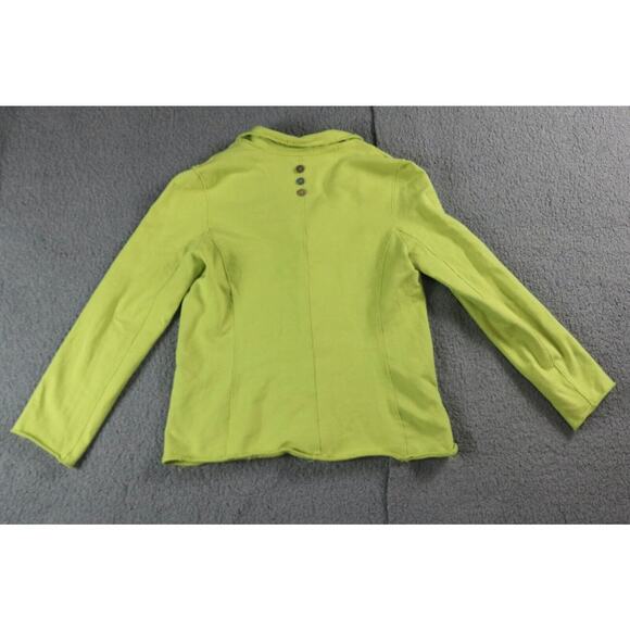 New Neon Buddha Jacket Womens Small Cotton Neon Green 2 Pockets Funky Buttons - Picture 3 of 9